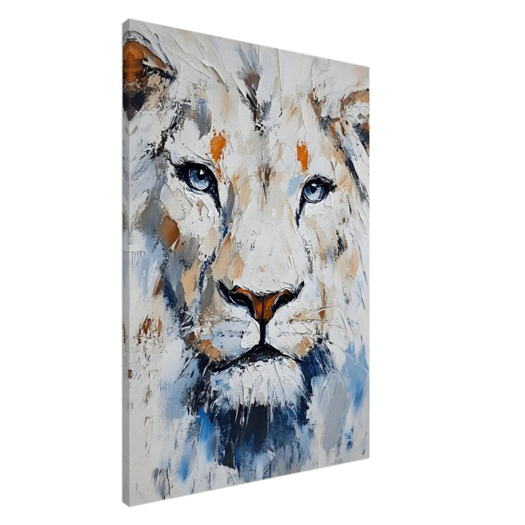 Abstract painted lion canvas