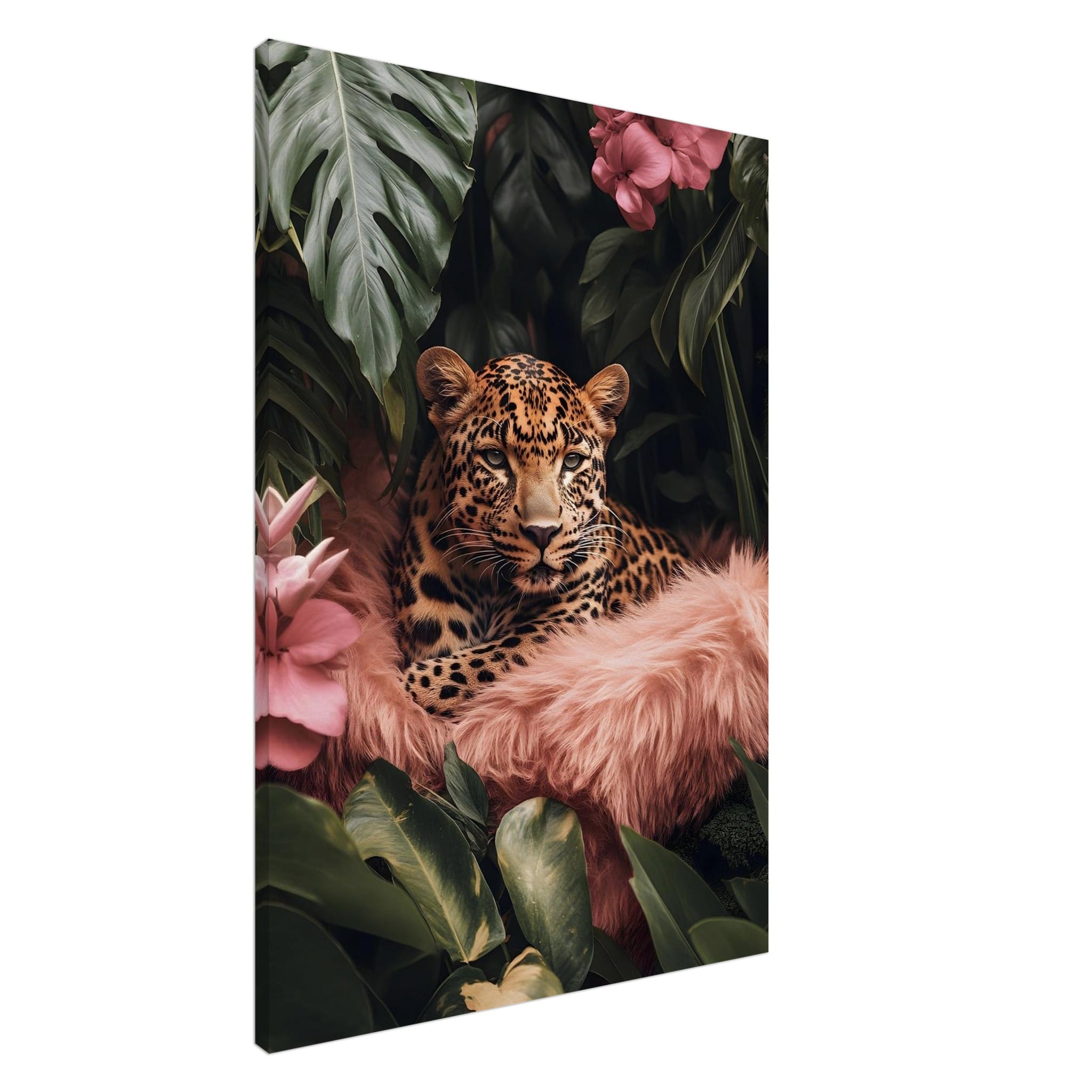 Tropical leopard canvas